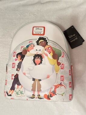 Loungefly Hard Tag Baymax Backpack with Colorful Character Art